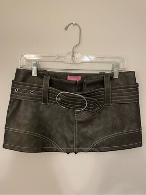Edikted Faux Leather Skort